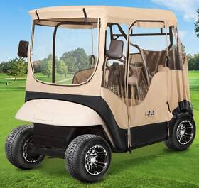 10lol 72052 2-person Travel 4-sided Golf Cart Enclosure Zippered Water Resistant Club Access