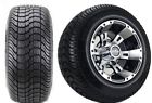 57u-12741-25-bffb Set Of Golf Cart Wheels Silver Black And Tires Combo