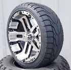 215-35-14 Agc Blitz Machined Black Golf Cart Wheels Tires Ezgo Club
