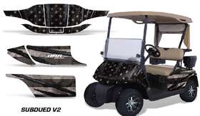 Amr Racing P-ezgo-txt-full-94-subdued-v2 Golf Cart Graphics Kit Decal For E-z-go Txt 1994-2013 Subdued V2