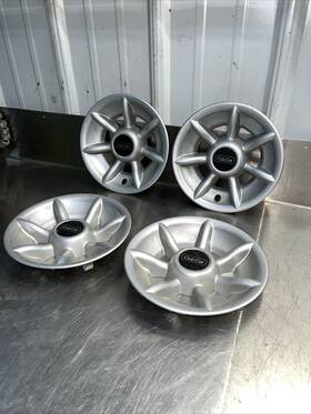 Club Car 1036945 2014 Hub Cap Heavy Duty Silver - 7 Spoke Wheel Cover 8 Inch Set