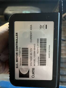 1205m-6b403 Curtis Genuine Dc Series Motor Controller 60-72v 400a 17721706