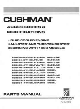 Cushman 849199 Accessories And Modifications Parts Manual - Digital Format