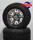 Cv-10-18-10sat Steeleng Golf Cart Chrome Vampire Wheels And Dot Stinger Tires