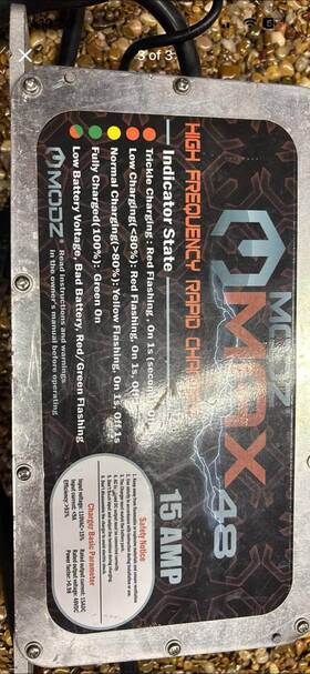 E-z-go 810007133423 Modz Max48 15 Amp Charger For 48 Volt Golf Carts With Crowfoot Plug