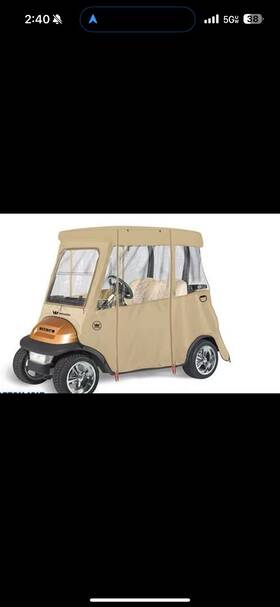 Eevelle Glecct02a Custom Drivable 2 Person Golf Cart Enclosure Cover For Club Cars - Tan
