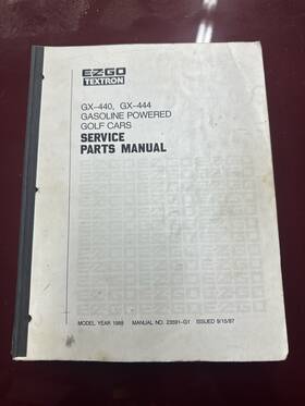 23591-g1 Gas 1988 Ezgo E Z Go Electricx-440 444 Golf Cart Service Parts Manual 86 Pages