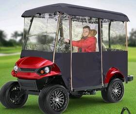 Lupple Futienclosures4p Golf Cart Rain Cover Enclosures 4 Passenger Extended Roof Zip Doors -used