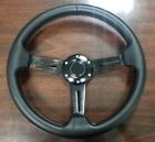 Pf12340 Agc Golf Cart Steering Wheel Black Metal Dimple Grip Club