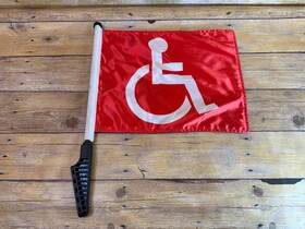 4333886400 Ssp Flags Inc Golf Cart Handicap Disabled Flag Red Euc