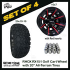 Tir-rx151r Rhox Gloss Black Wheel With Red Inserts And Golf Cart
