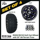 Tir-rx152pr Rhox Black Wheel With Purple Insert And Golf Cart Tire