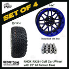 Tir-rx281-bbl Rhox Multi Spoke Gloss Black Blue Golf Cart Tires
