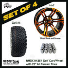 Tir-rx354-bo Rhox Gloss Black And Orange With Golf Cart Tire
