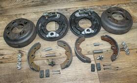 J55-g6521-10 Yamaha Good Used Pair Of Oem Brake Drums G1 Golf Cart 1979-86 Hub Backing Plate