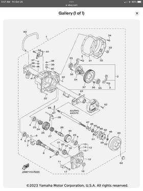 Jw8-g6300-20-00 Yamaha Rear Trans Axle Assembly Electric G29 Drive Golf Cart