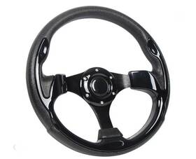 8155 Yehicy Universal Ezgo Golf Cart Black Steering Wheel 12.5 Inch 6-bolt Hub Aluminum Frame