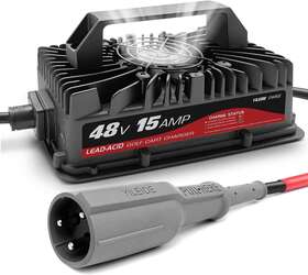 B0chp2jxpf  Yileide 48 Volt Golf Carts Battery Charger For 15 Amp Club Car 3-pin Round Plug