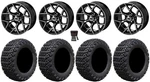 Lsi Ninja 14" Golf Wheels Black/machined 23" X-trail Tires E-z-go & Club Car. Fixed Price $770.32.