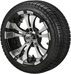 (4) Golf Cart 205/30-14 Deli Low Pro Tires On 14X7 Black/machined Vampire Wheels. Fixed Price $539.95.