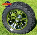 Golf Cart 14" Chrome Vampire Aluminum Wheels And 23" At Tires (set Of 4). Fixed Price $789.00.
