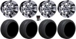 Gtw Diesel 12" Golf Cart Wheels Machined 215X50 Cruze Tires Yamaha. Fixed Price $534.04.