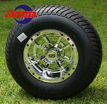 Golf Cart 10" Chrome Storm Trooper Aluminum Wheels And 205/65-10 Ctr Dot Tires. Fixed Price $589.00.
