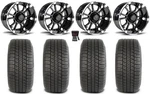 Fairway Alloys Sixer 12"GOLF Wheels Bk 205X30 Deli Tires E-z-go & Club Car. Fixed Price $494.16.