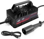 Autobaba 48 Volt 15 Amp Golf Cart Battery Charger 3-PIN Triangle Style Plug. Fixed Price $84.99.