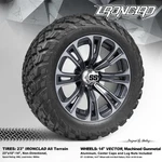 4X Golf Cart 14"X7" Gunmetal Vector Wheels And 23"X10"-14" Ironclad A/t Tires. Fixed Price $619.00.