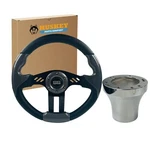 12.5" Trooper Black Golf Cart Steering Wheel Deluxe Look For Yamaha G2-G29 Drive. Fixed Price $69.95.