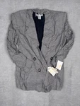 Vintage Bankers Club Jacket Womens 12 Black White Houndstooth Shoulder Pads 80S. Fixed Price $47.49.