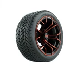 Set Of Gtw 14" Spyder Red/black Golf Cart Wheels On 225/30-14 Street Tires. Fixed Price $743.99.