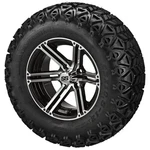 (4) Golf Cart 23X10.50-12 Trail Tires 12X6 Black/machined Yukon Wheels. Fixed Price $559.00.