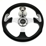 Club Car Steering Wheel With Hub Adapter - Black And Silver 1985 To Current. Fixed Price $62.00.