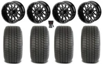 Lsi Black Widow 14" Golf Wheels Gloss Bk Deli 205X30-14 Tires Yamaha. Fixed Price $647.00.