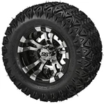 (4) Golf Cart 20X10-10 Trail A/t Tire On 10X7 Black/machined Vampire Wheel. Fixed Price $498.00.