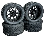 12" Glossy Black Golf Cart Wheels & Tires 20X10-12 All Terrain Ezgo/ymh/club. Fixed Price $629.00.