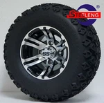 Golf Cart 10" Machined Black Bulldog Wheels And 20" All Terrain Tires (4). Fixed Price $509.00.