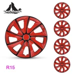 15" Set Of 4 Red Wheel Covers Snap On Hubcaps Volkswagen Golf Jetta Ford R15. Fixed Price $47.99.