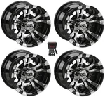 Lsi 10" Warlock Machined/black Golf Cart Wheels/rims Yamaha. Fixed Price $281.00.