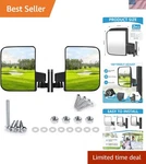 Adjustable Golf Cart Side Rear View Mirrors For Club Ez Yamaha And Oth.... Fixed Price $26.97.