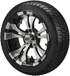 (4) Golf Cart 205/30-14 Lsi Elite Tires On 14X7 Black/machined Vampire Wheels. Fixed Price $529.99.