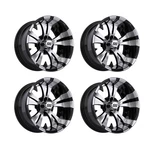 Set Of Gtw 14 Inch Vampire Machined/black Golf Cart Wheel 4X101.6MM 3:4. Fixed Price $406.99.