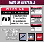 Funny Car Sticker Warning Awd 4WD - Bumper Decal Set Of Fits Wrx, Golf, Turbo. Fixed Price $5.14.