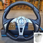 12.5" Gray Carbon Fiber Steering Wheel Gem Golf Cart E2 E4S E6 W/ Hub. Fixed Price $79.94.
