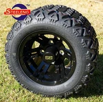 Golf Cart Black Bulldog Wheels/rims And 18"X9"-10" Dot All Terrain Tires (4). Fixed Price $459.00.
