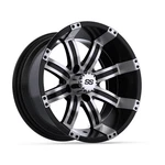 (1) Gtw Tempest Golf Cart Machined / Black 14X7 Wheel 3:4 Offset ET-.25. Fixed Price $102.99.