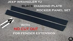 Fits Jeep Yj Black Aluminum Diamond Plate Side Rocker Panel With No Cut Outs Set. Fixed Price $81.95.