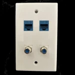 4 Port Ethernet Wall Plate 2 CAT5E Coax 3G Keystone Network Female. Fixed Price $11.98.